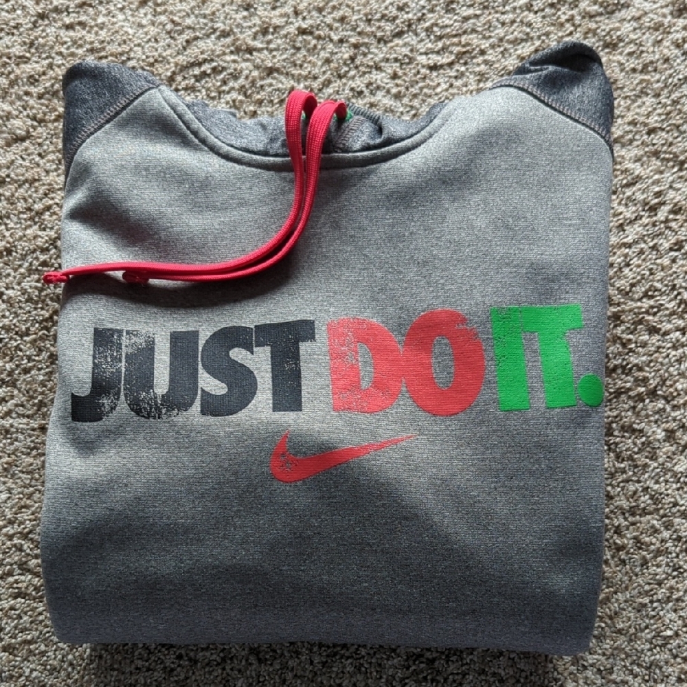 Nike Gray and Red Pullover Hoodie - Picture 6 of 6